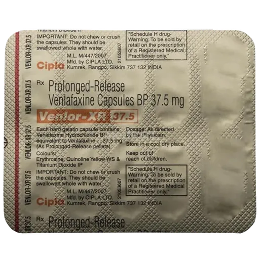 venlor xr 37.5mg capsule 10's